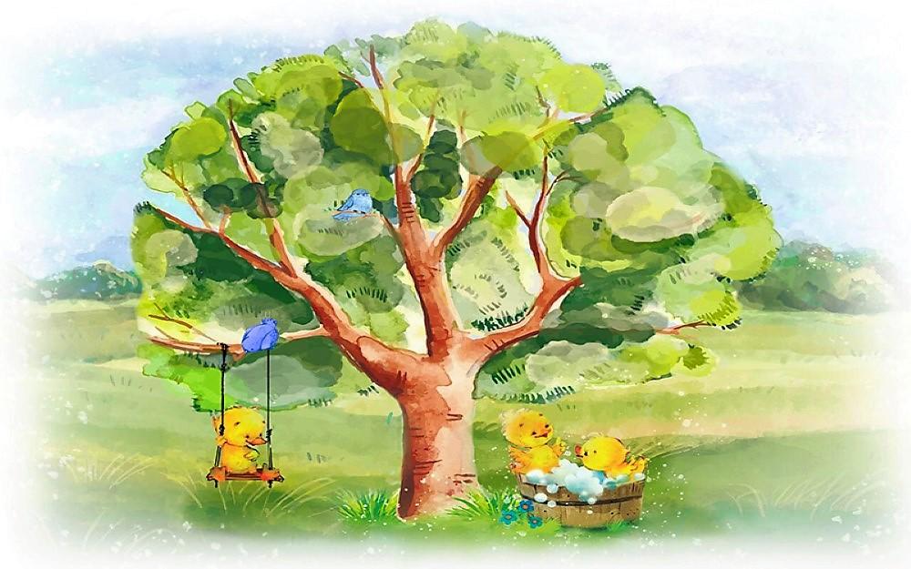 Image of water-colored tree