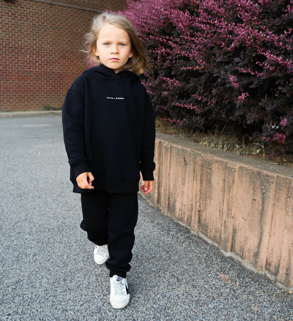 Kid&#39;s Extra Warm Sweatsuit Sweatsuit White + Kimono 3-4T Ink Black 